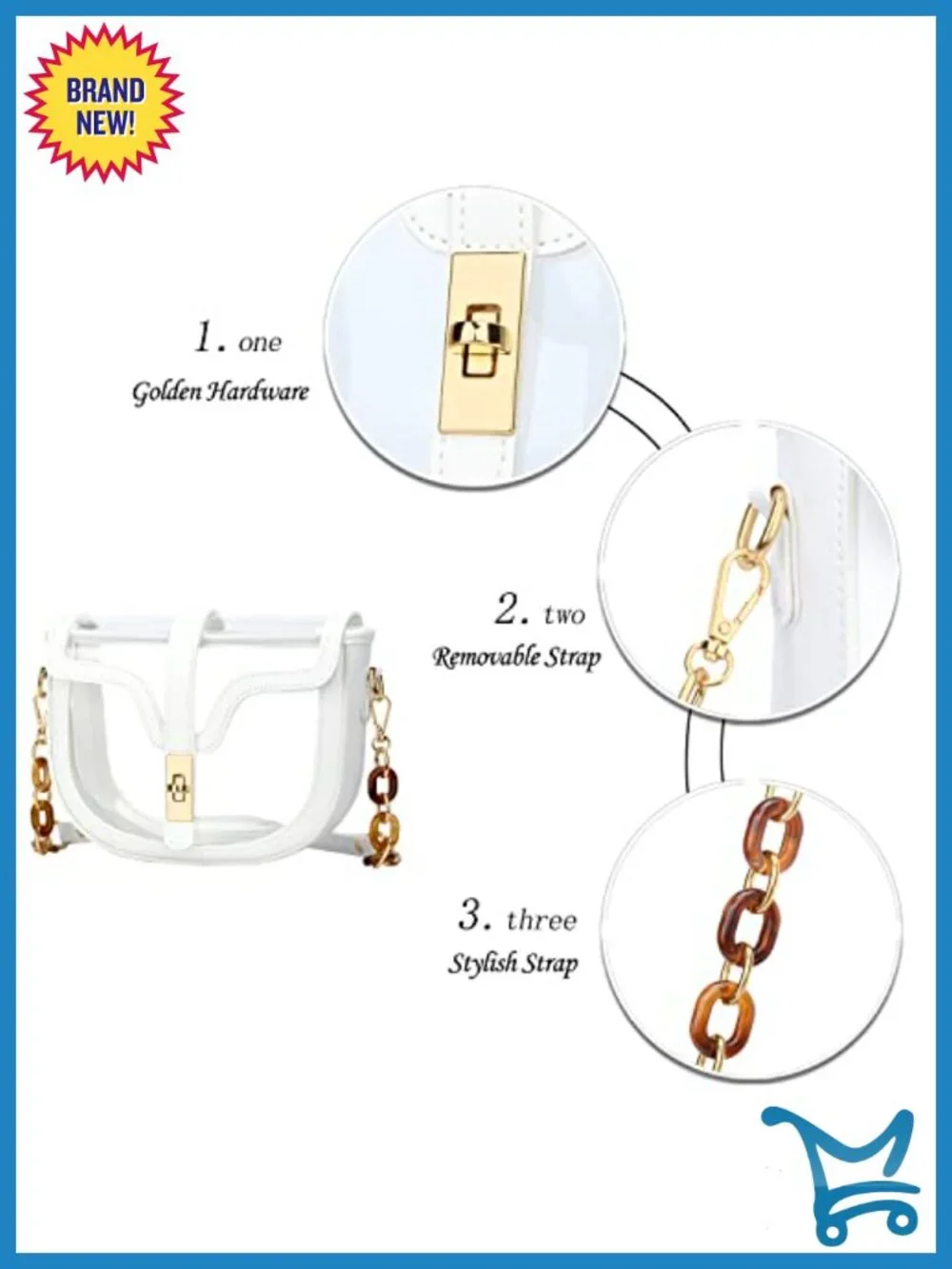 Clear Crossbody Purse Stadium Approved Transparent PVC Vegan Leather Shoulder